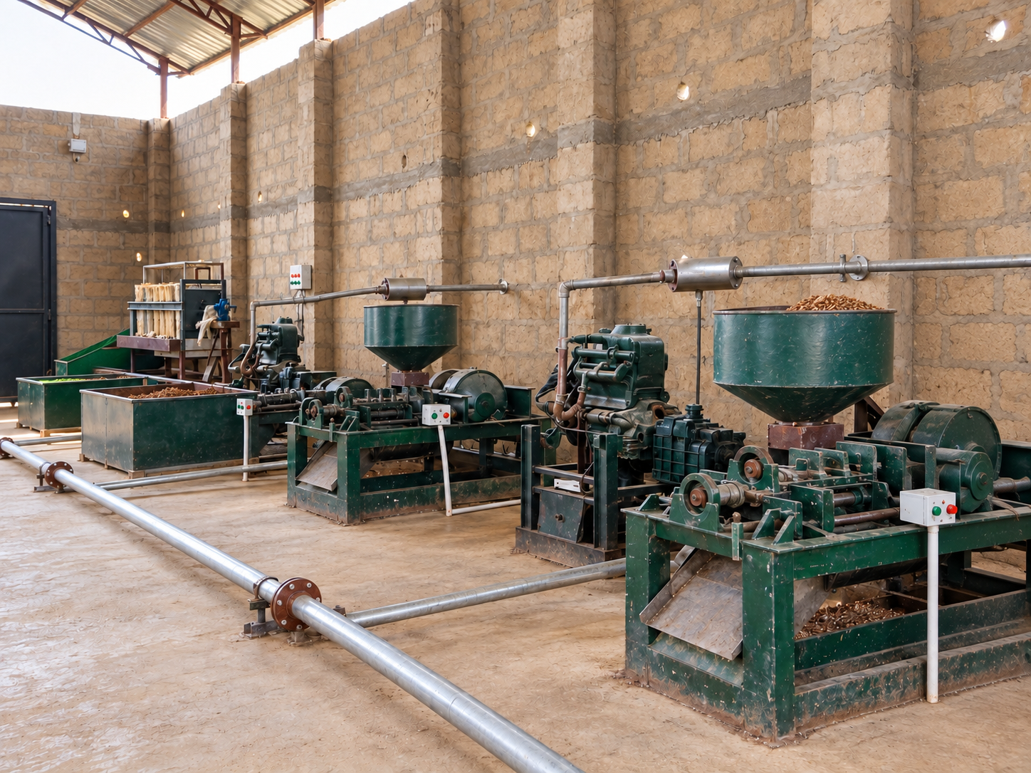 Temporary illustrative ADUWAOSA processing-line view based on the current machinery and facility layout.
